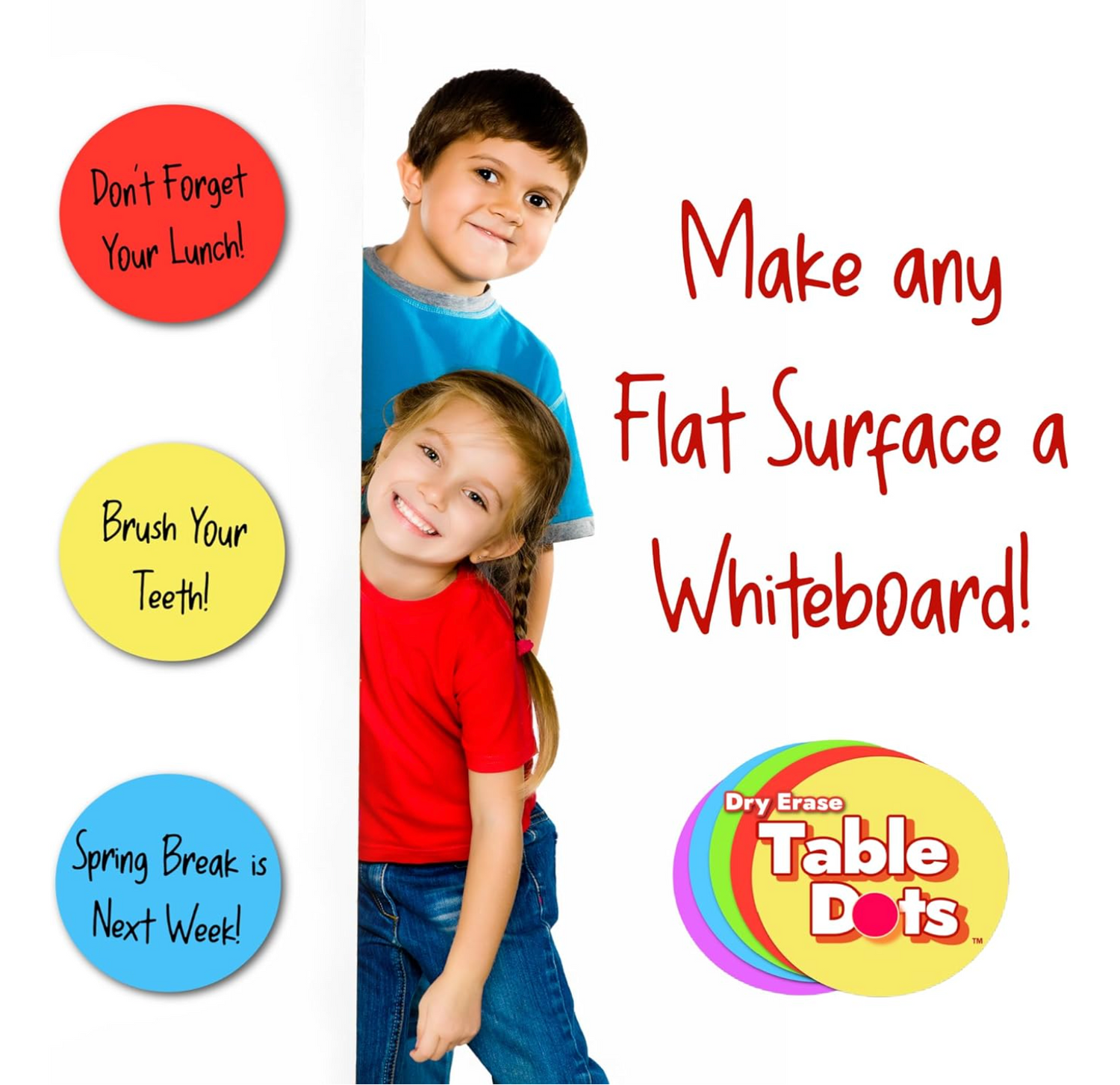 TABLE DOTS for Teachers - 20 PACK | 12&quot; PVC Vinyl Stickers, 5 Colors