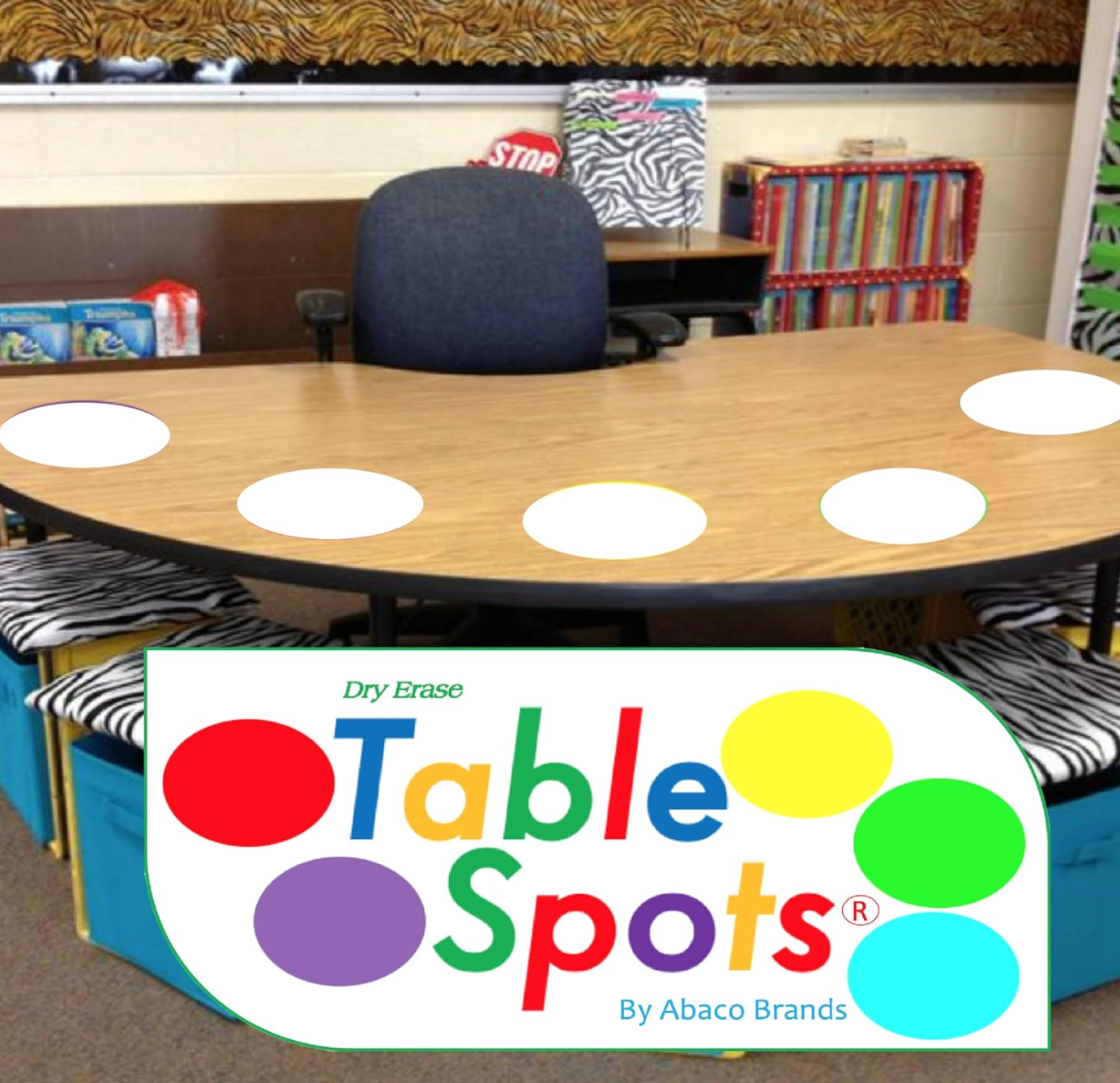 The Original TABLE SPOTS for Teachers - WHITE 10 PACK | No Staining, No Shadowing!