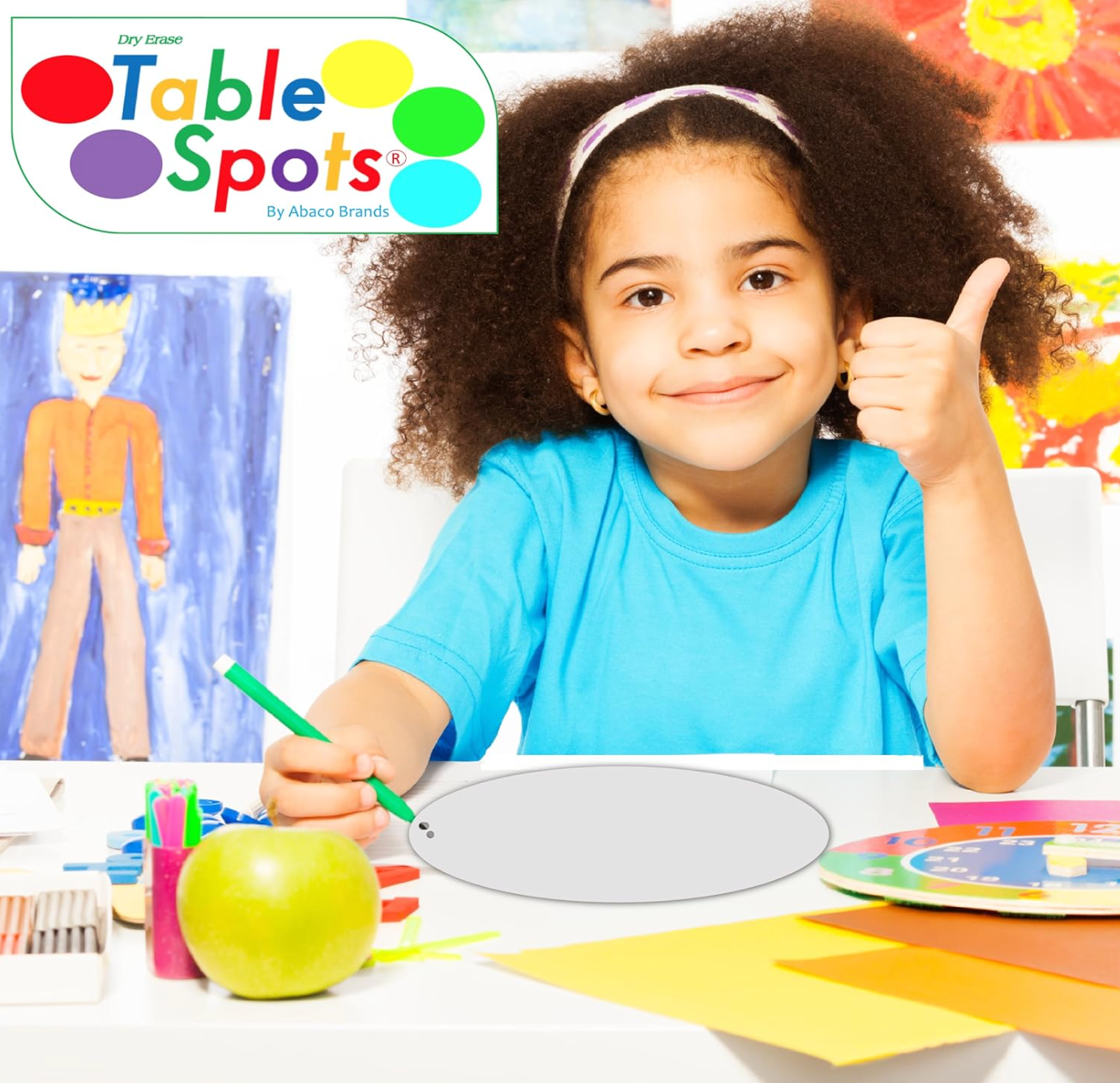 The Original TABLE SPOTS for Teachers - WHITE 10 PACK | No Staining, No Shadowing!