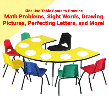 The Original TABLE SPOTS for Teachers - WHITE 10 PACK | No Staining, No Shadowing!