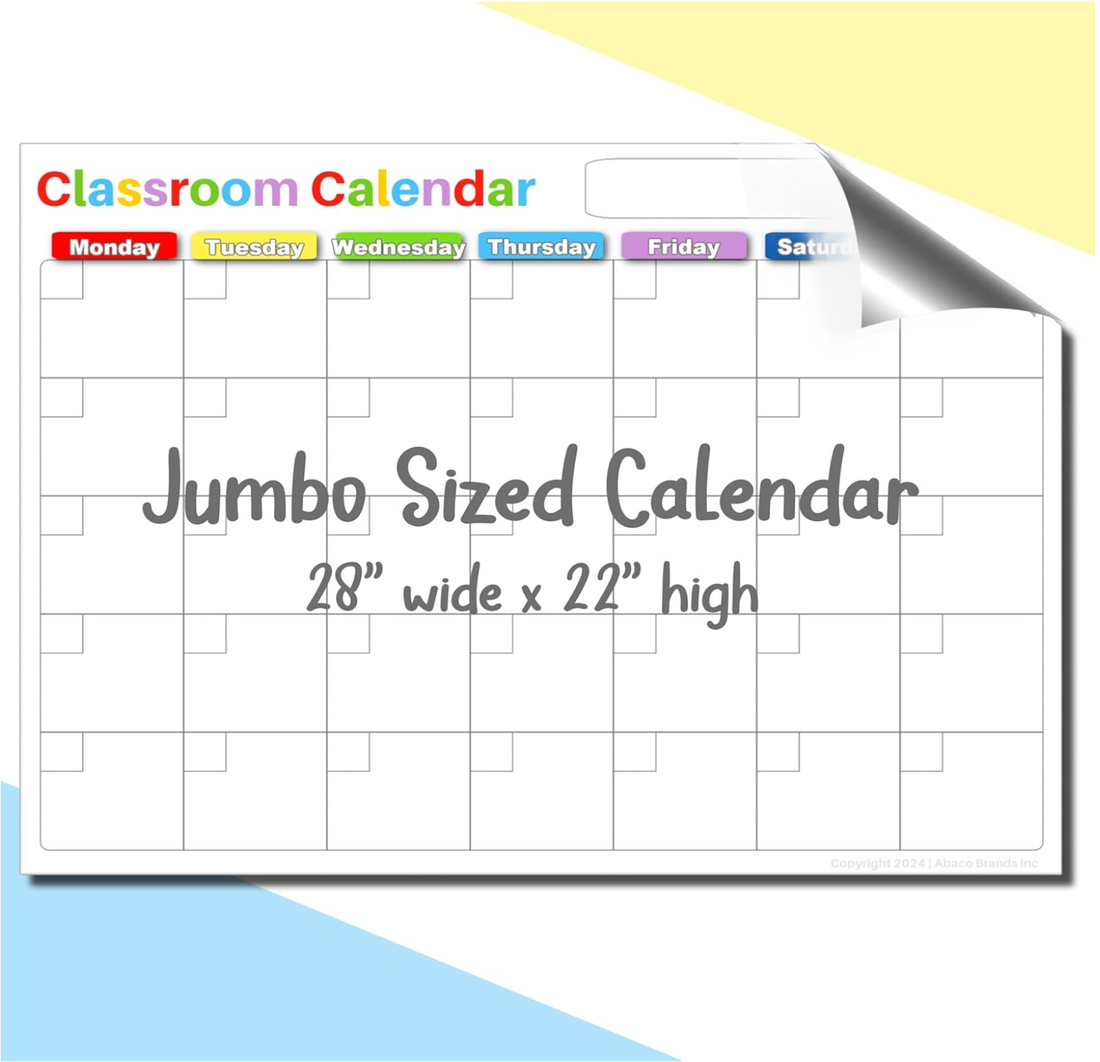 MagnSheet Squares Jumbo Magnetic Dry Erase Classroom Calendar | 4 Panels