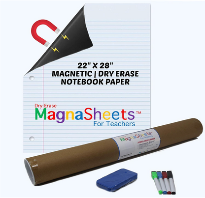 MagnaSheets - Jumbo Sized Magnetic Notebook Paper 22x28 Inches